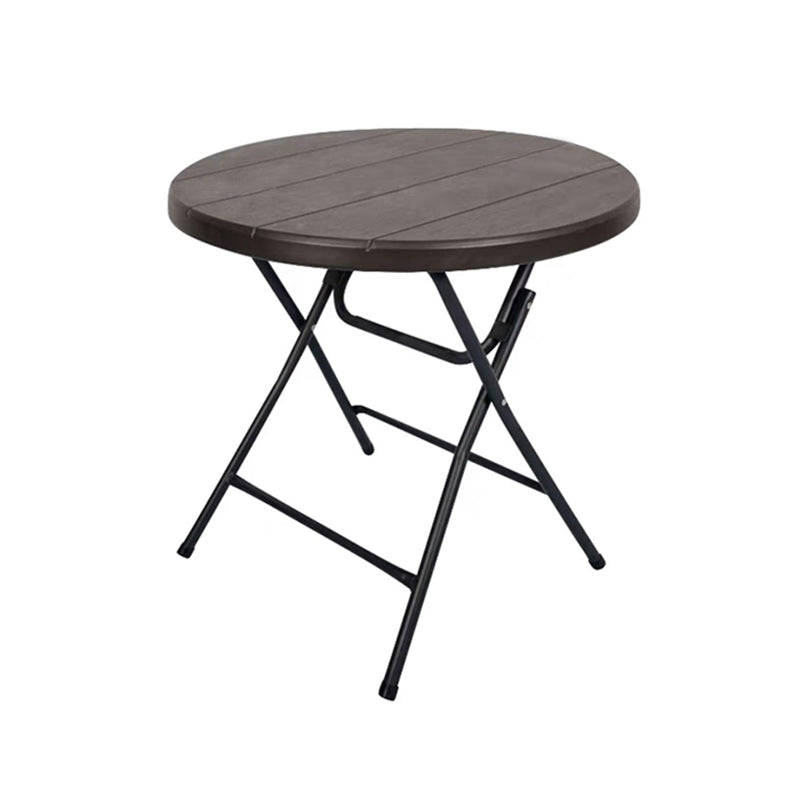 Modern Foldable Patio Table with Metal Frame Outdoor Plastic Camping Table