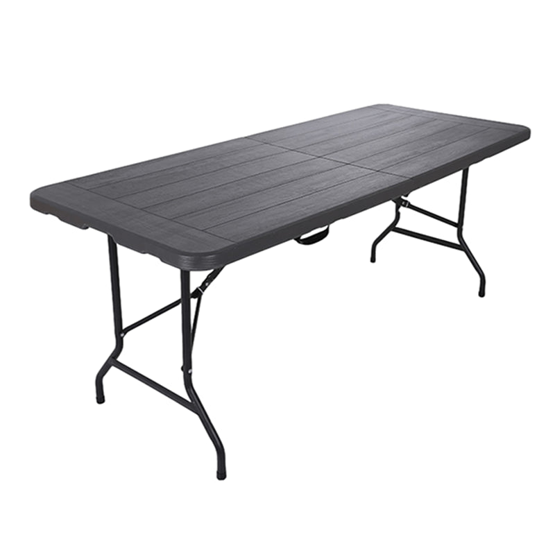 Modern Foldable Patio Table with Metal Frame Outdoor Plastic Camping Table