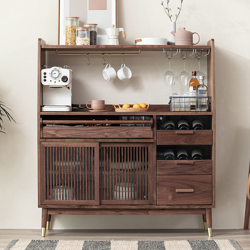 Espresso Dining Buffet with Sliding Door Solid Wood Dining Server