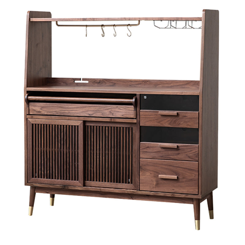 Espresso Dining Buffet with Sliding Door Solid Wood Dining Server