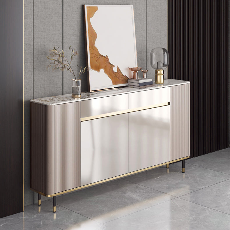 Glam Sideboa Stone Adjustable Shelving Side Board with Cabinets and Drawers