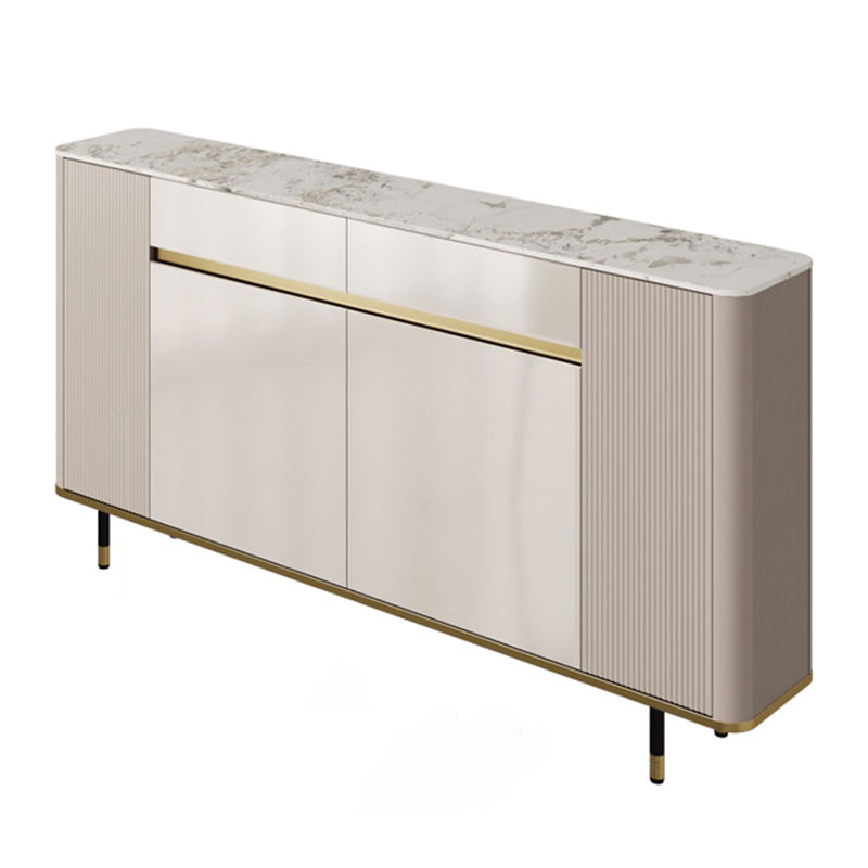 Glam Sideboa Stone Adjustable Shelving Side Board with Cabinets and Drawers