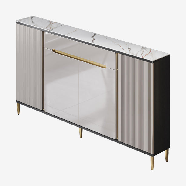 Glam Sideboa Stone Adjustable Shelving Side Board with Cabinets and Drawers