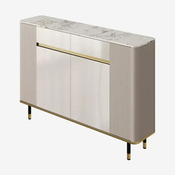 Glam Sideboa Stone Adjustable Shelving Side Board with Cabinets and Drawers