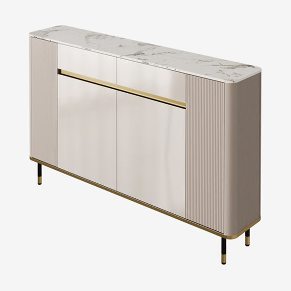 Glam Sideboa Stone Adjustable Shelving Side Board with Cabinets and Drawers