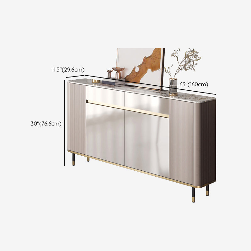 Glam Sideboa Stone Adjustable Shelving Side Board with Cabinets and Drawers