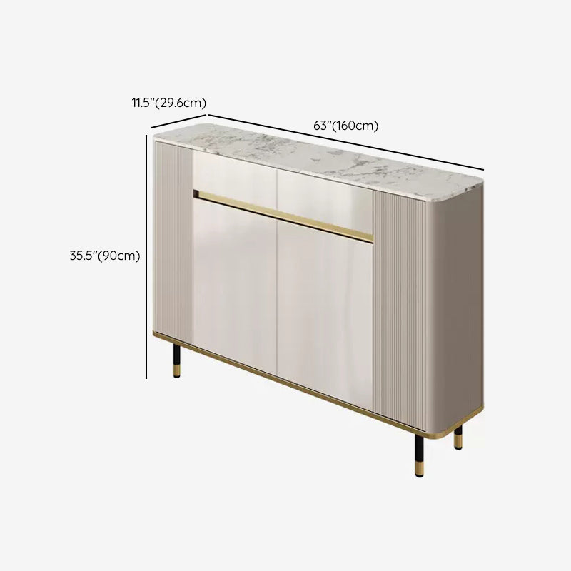 Glam Sideboa Stone Adjustable Shelving Side Board with Cabinets and Drawers