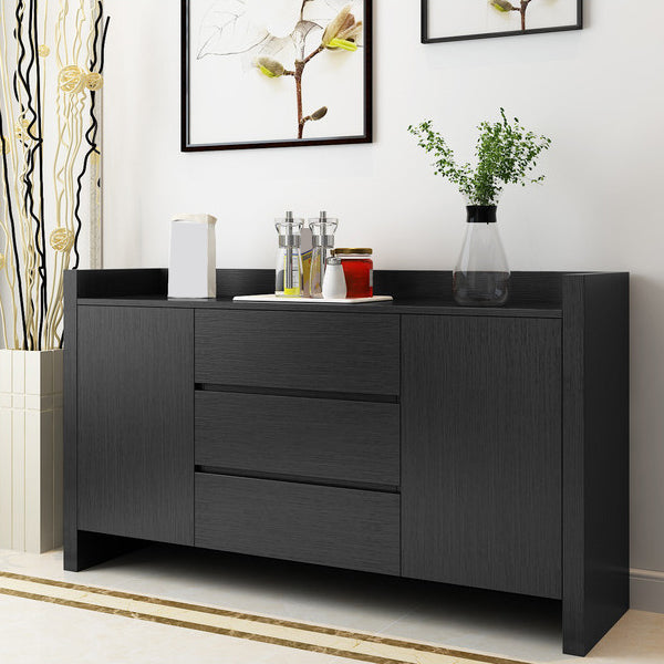 Wood Dining Server Modern Style Side Board with Drawers and Cabinets