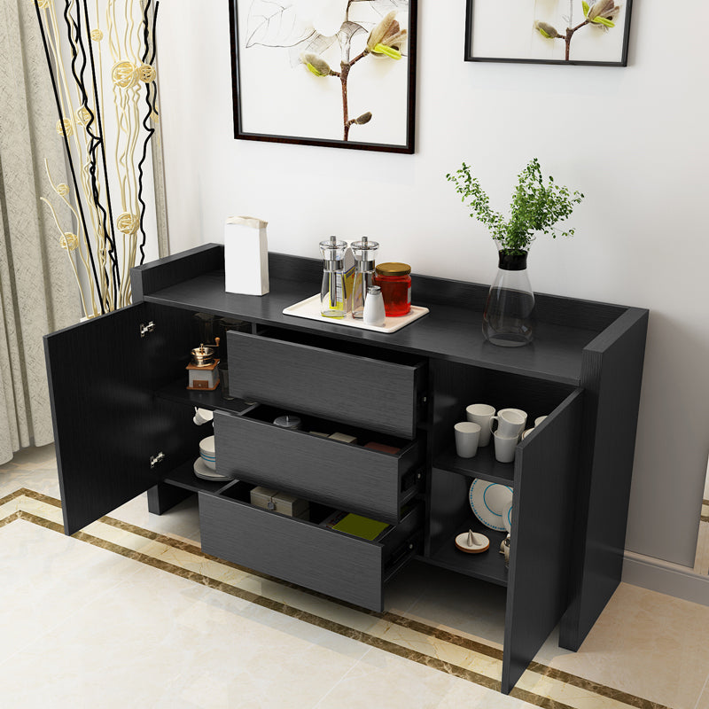 Wood Dining Server Modern Style Side Board with Drawers and Cabinets