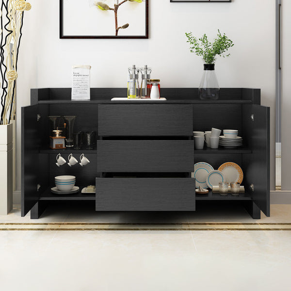 Wood Dining Server Modern Style Side Board with Drawers and Cabinets