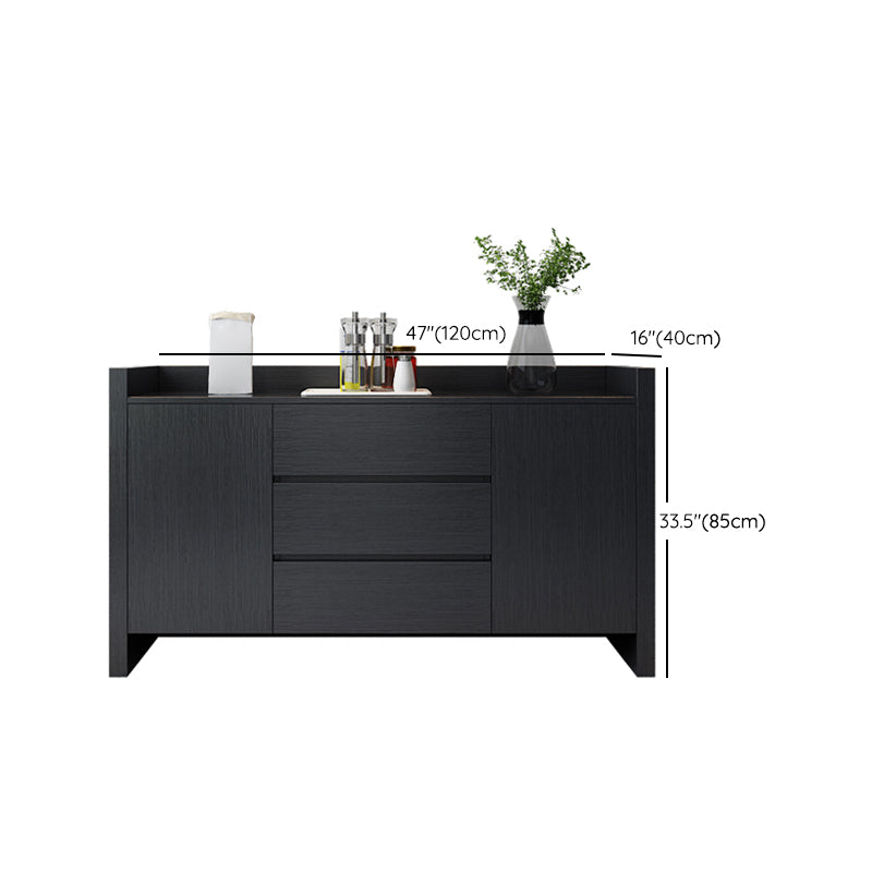 Wood Dining Server Modern Style Side Board with Drawers and Cabinets