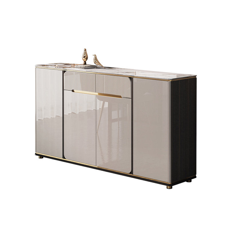 Glam Style Sideboard Stone Top Kitchen Sideboard with 2 Drawers