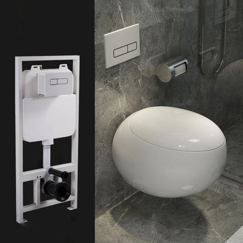 Modern White Ceramic Flush Toilet Wall Mount Urine Toilet with Seat for Washroom