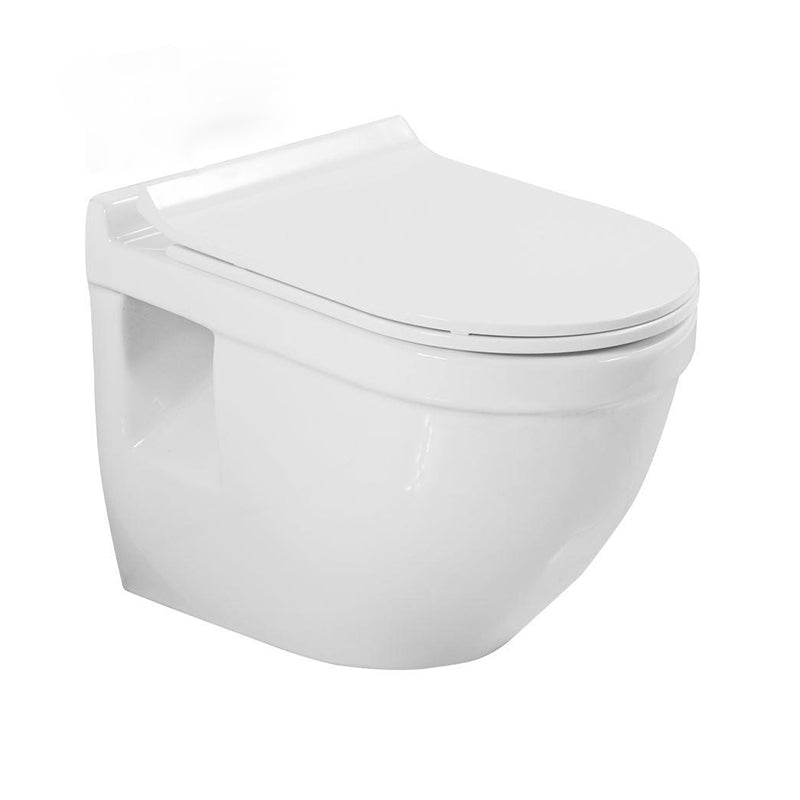 Modern White Ceramic Flush Toilet Wall Mount Urine Toilet with Seat for Washroom