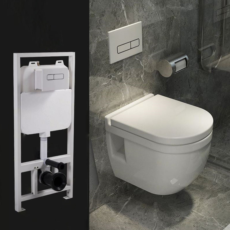 Modern White Ceramic Flush Toilet Wall Mount Urine Toilet with Seat for Washroom