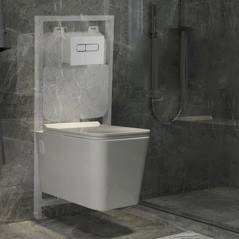 Modern White Ceramic Flush Toilet Wall Mount Urine Toilet with Seat for Washroom