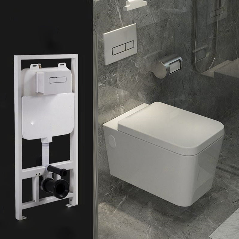 Modern White Ceramic Flush Toilet Wall Mount Urine Toilet with Seat for Washroom