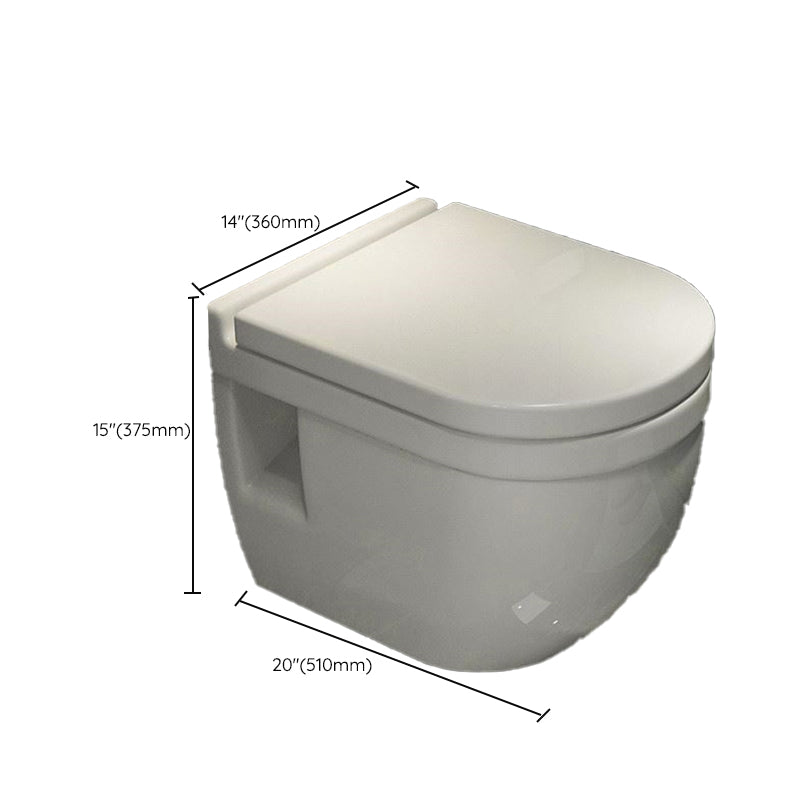 Modern White Ceramic Flush Toilet Wall Mount Urine Toilet with Seat for Washroom