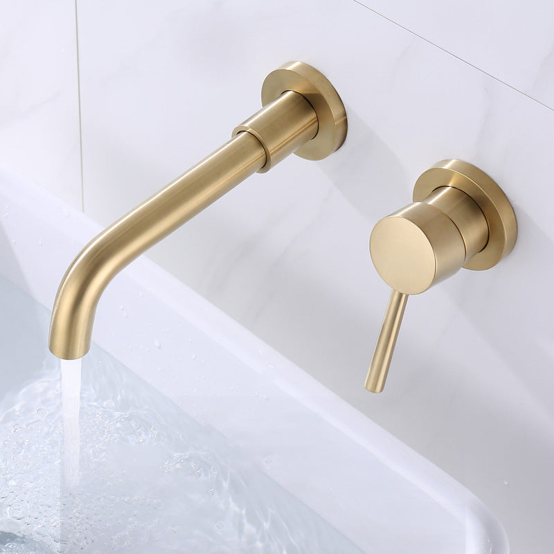 Wall Mounted Bathroom Faucet Swivel Spout Low Arc 2 Hole Faucets