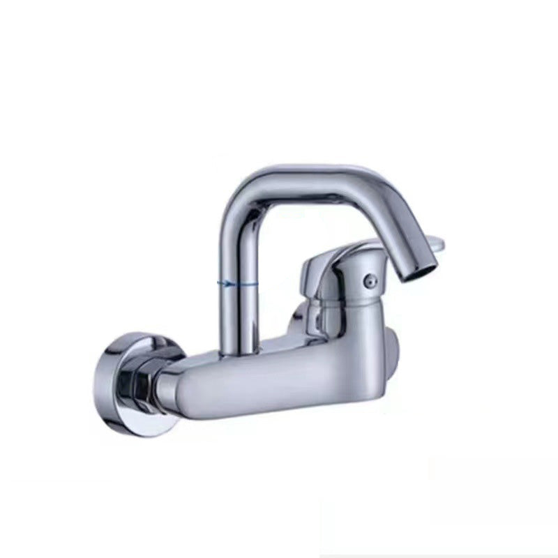 Modern Metal Wall-mounted Kitchen Faucet One Handle High Arch Water Filler