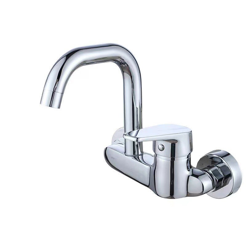 Modern Metal Wall-mounted Kitchen Faucet One Handle High Arch Water Filler