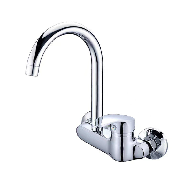 Modern Metal Wall-mounted Kitchen Faucet One Handle High Arch Water Filler