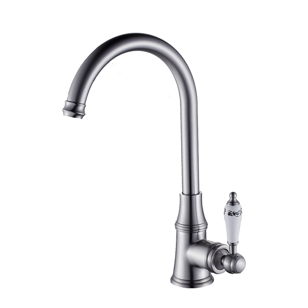 Metal Kitchen Faucet 1-Hole Contemporary Kitchen Faucet with Single Handle
