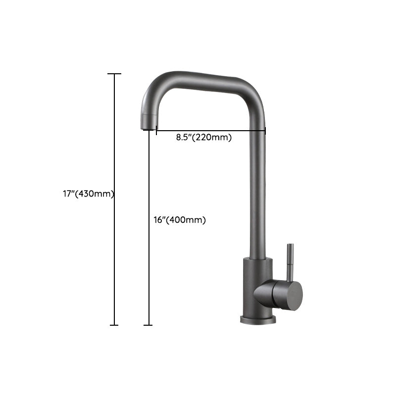 Modern Spray Kitchen Faucet Stainless Steel Swivel Spout Bridge Faucet