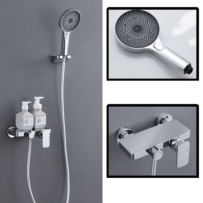 Modern Shower System Solid Color Adjustable Spray Pattern Shower Set