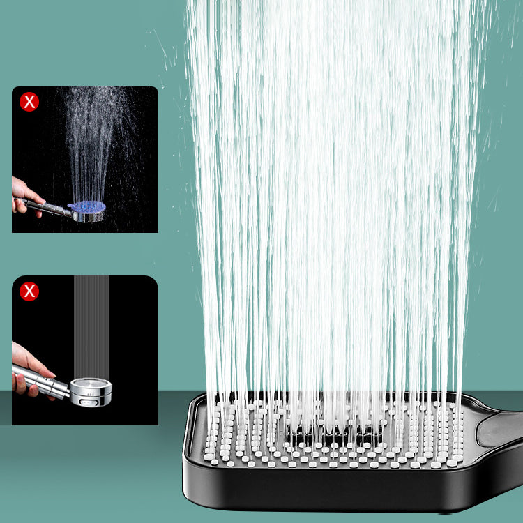 Contemporary Handheld Supercharged Shower Head Square 3 Setting Spray Head