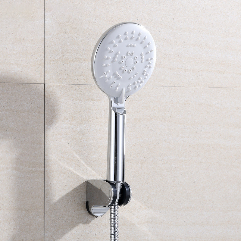 Silver Shower Head Combo Metal Modern 5-Spray Patterns Shower Heads