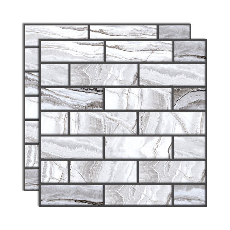 3D Peel and Stick Tiles Plastic Square Peel and Stick Tiles with Waterproof