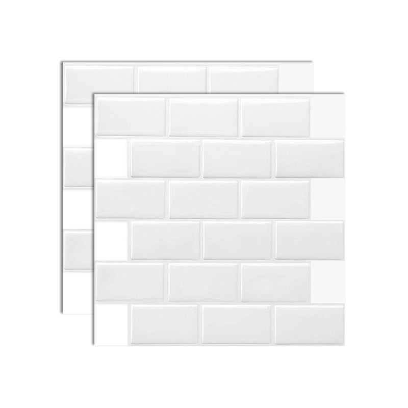 Plastic Peel & Stick Subway Tile Square Peel and Stick Backsplash Wall Tile