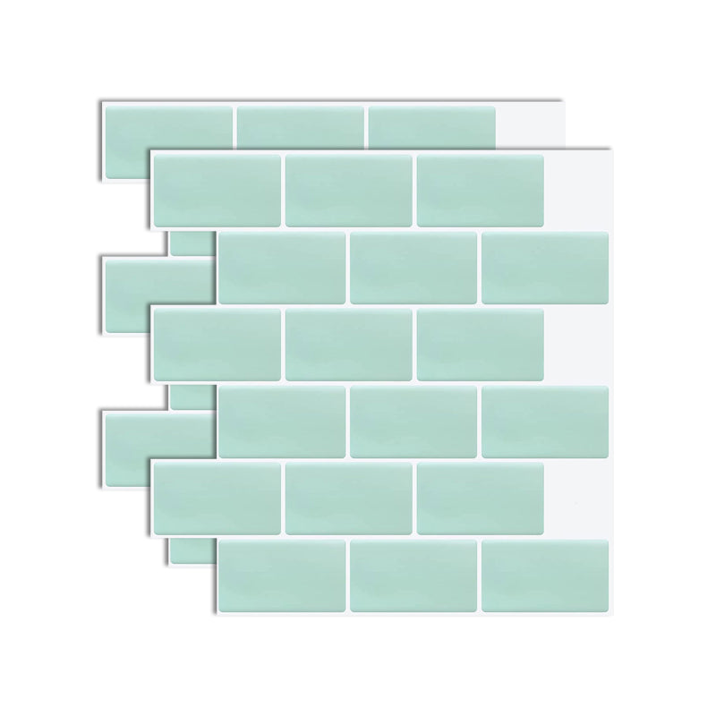 Plastic Peel & Stick Subway Tile Square Peel and Stick Backsplash Wall Tile