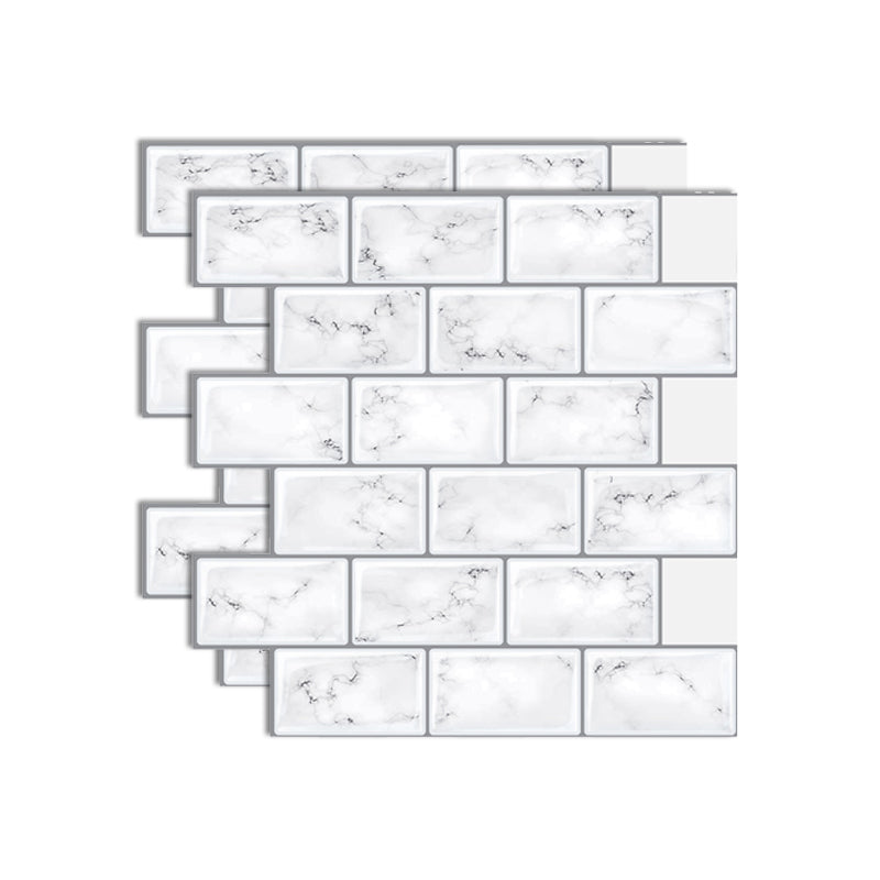 Plastic Peel & Stick Subway Tile Square Peel and Stick Backsplash Wall Tile