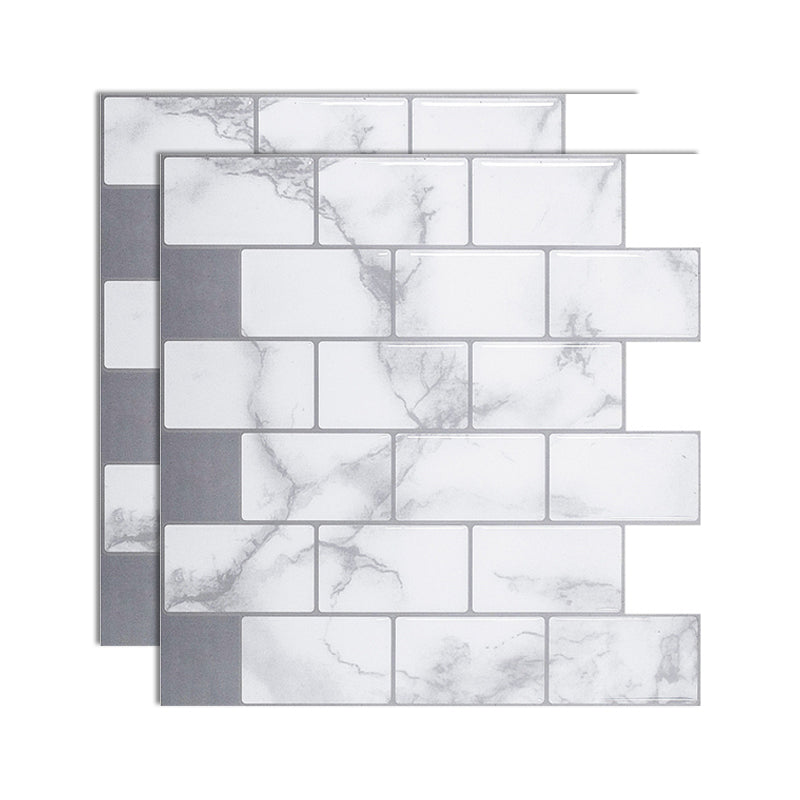 Square Peel and Stick Tiles Plastic Indoor Peel & Stick Subway Tile