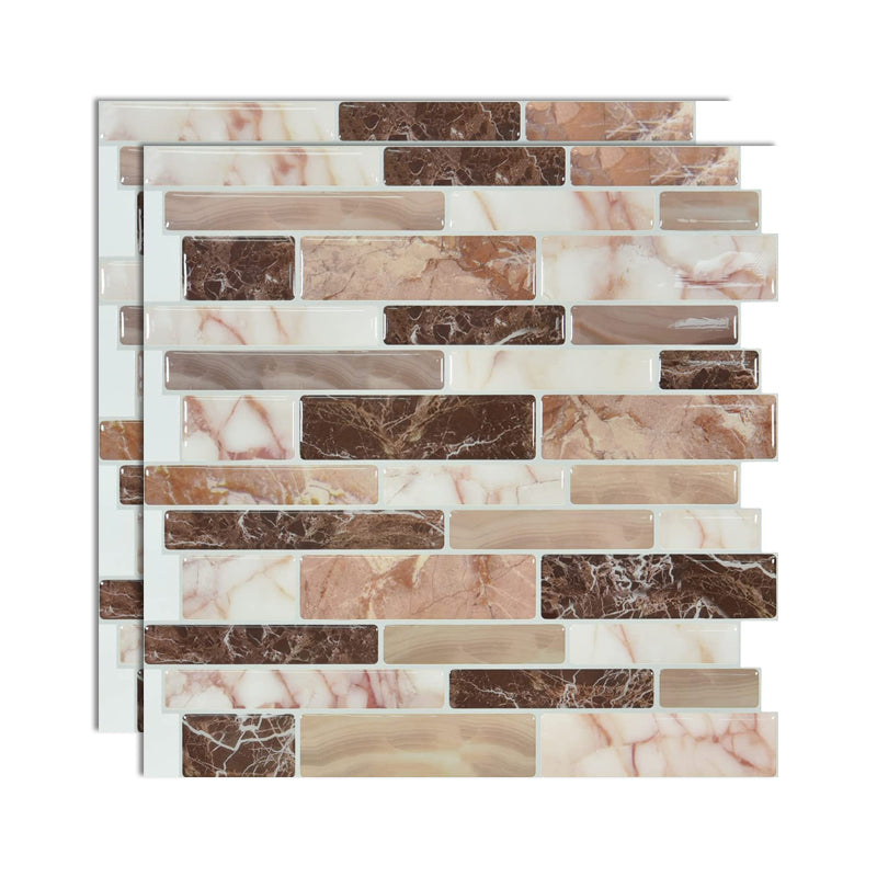 Square Peel and Stick Tiles Plastic Indoor Peel & Stick Subway Tile