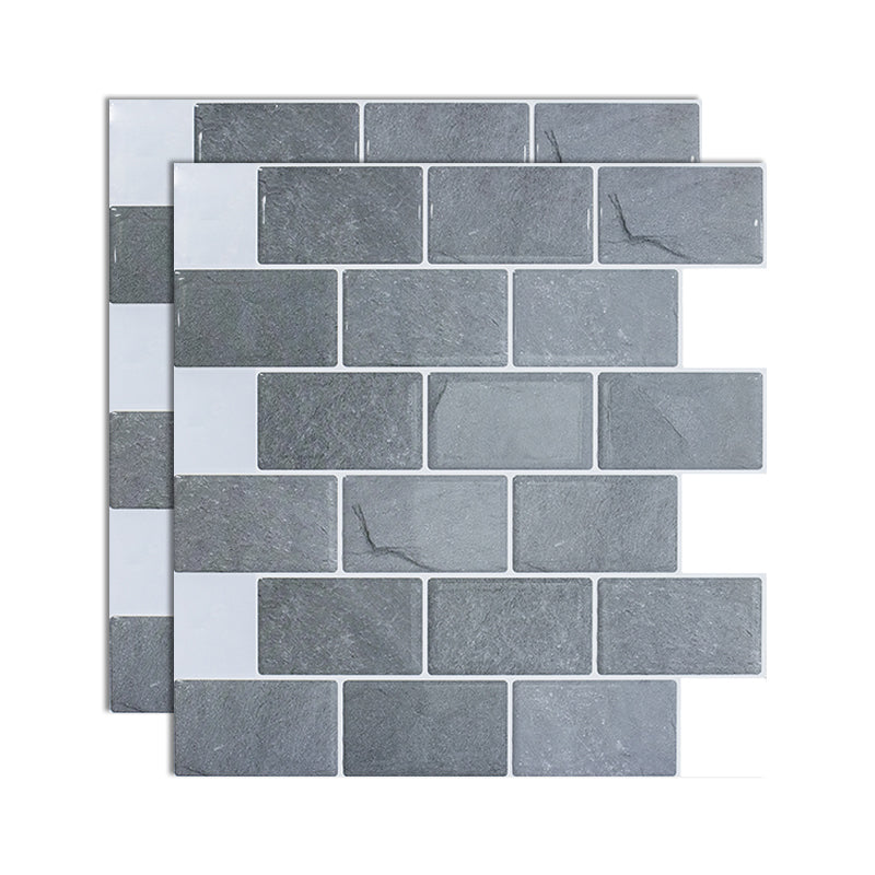 Square Peel and Stick Tiles Plastic Indoor Peel & Stick Subway Tile