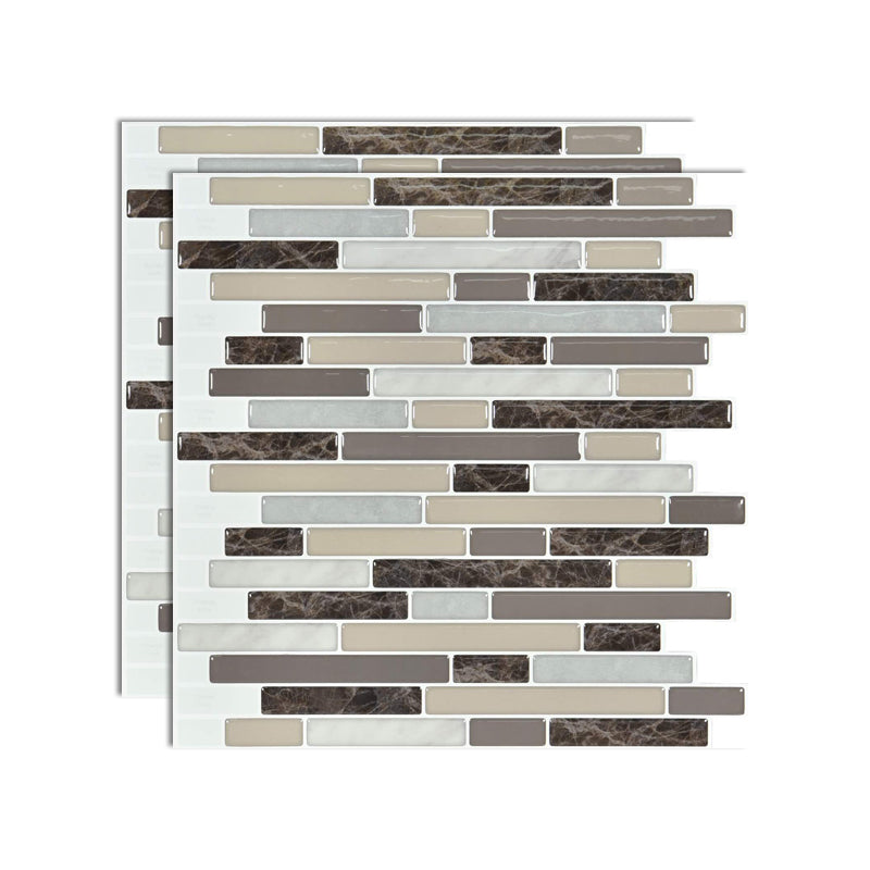 Square Peel and Stick Tiles Plastic Indoor Peel & Stick Subway Tile