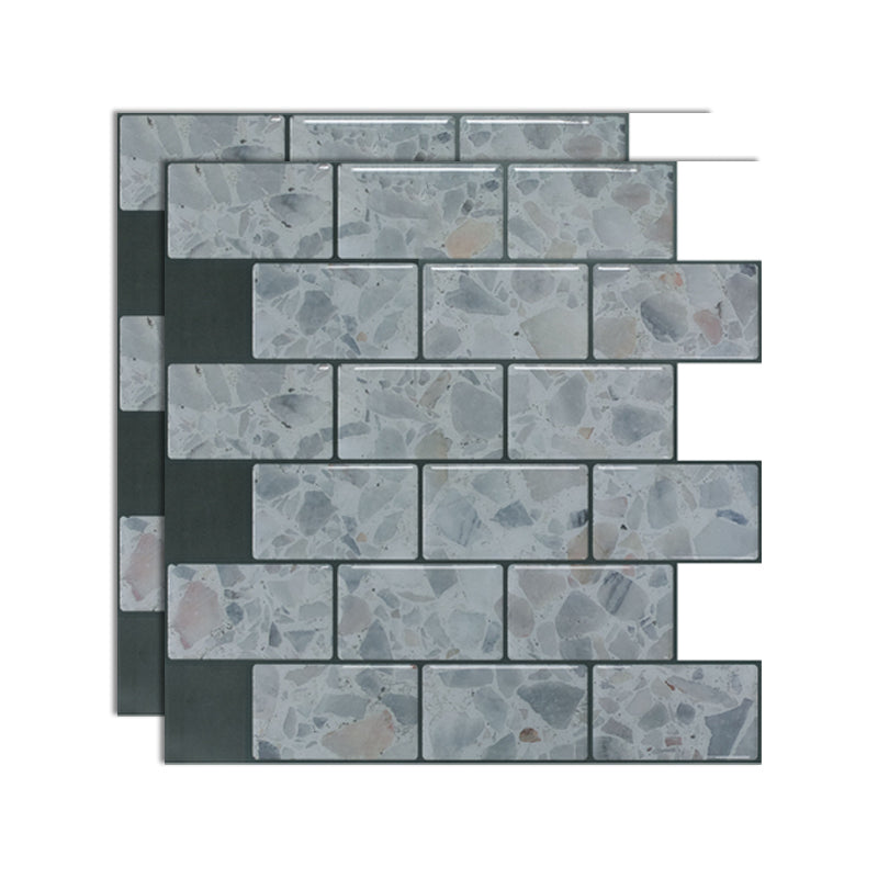 Square Peel and Stick Tiles Plastic Indoor Peel & Stick Subway Tile