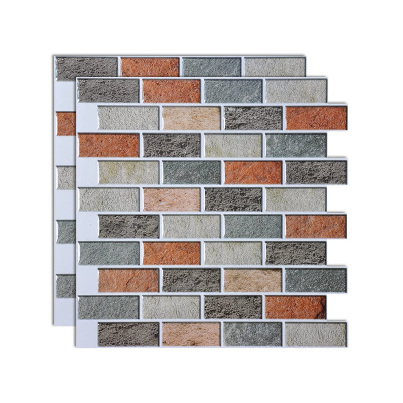 Square Peel and Stick Tiles Plastic Indoor Peel & Stick Subway Tile