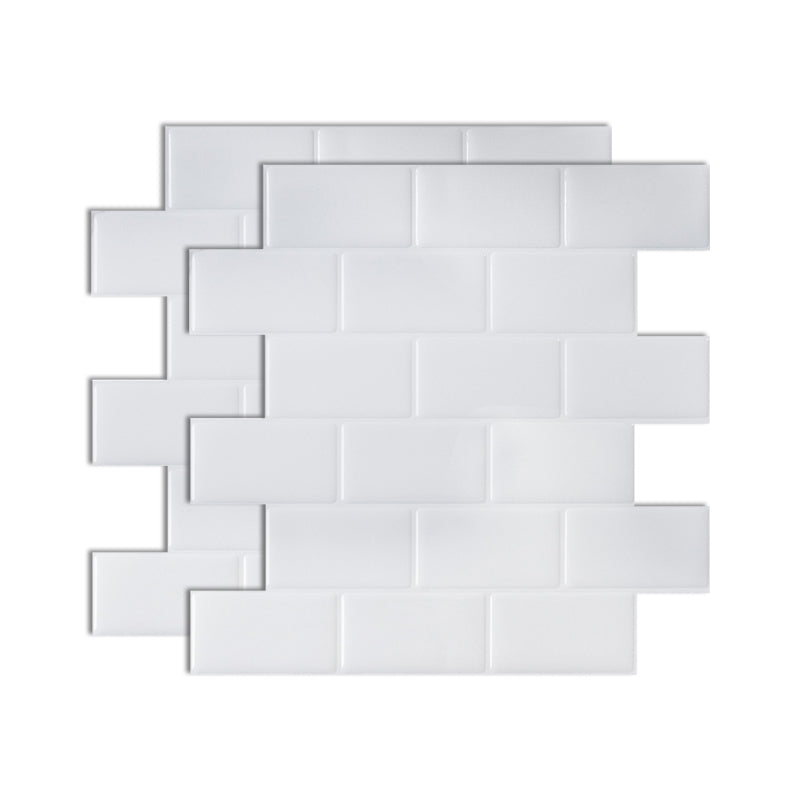 Square Peel and Stick Tiles Plastic Indoor Peel & Stick Subway Tile