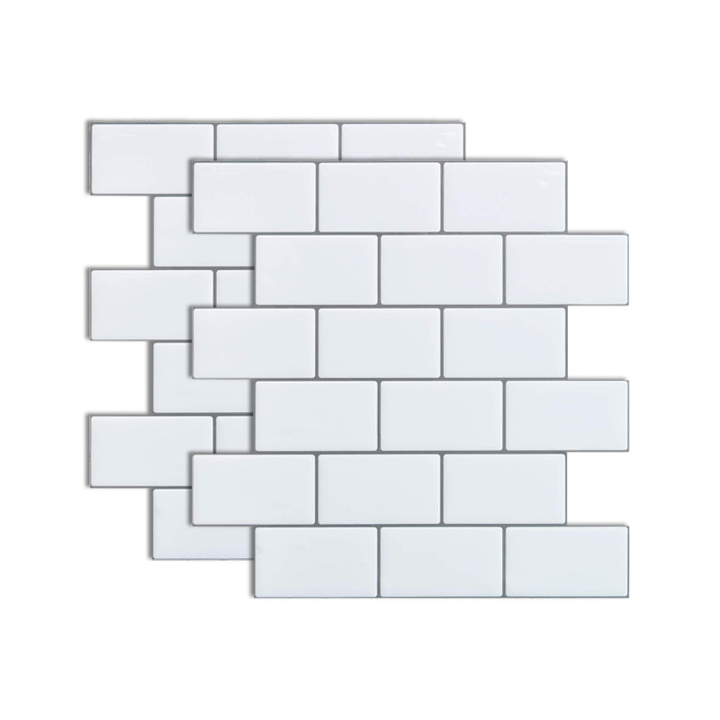 Square Peel and Stick Tiles Plastic Indoor Peel & Stick Subway Tile