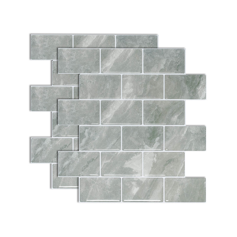 Square Peel and Stick Tiles Plastic Indoor Peel & Stick Subway Tile