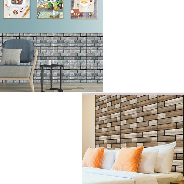 Plastic Peel and Stick Tiles 3D Square Waterproof Peel and Stick Tiles