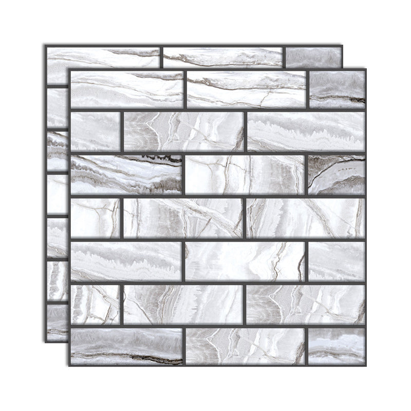 Plastic Peel and Stick Tiles 3D Square Waterproof Peel and Stick Tiles