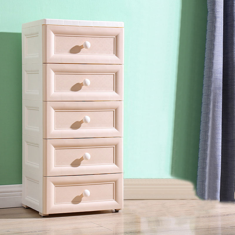 Scandinavian Baby Dresser Plastic Vertical Nursery Dresser with Drawers for Bedroom