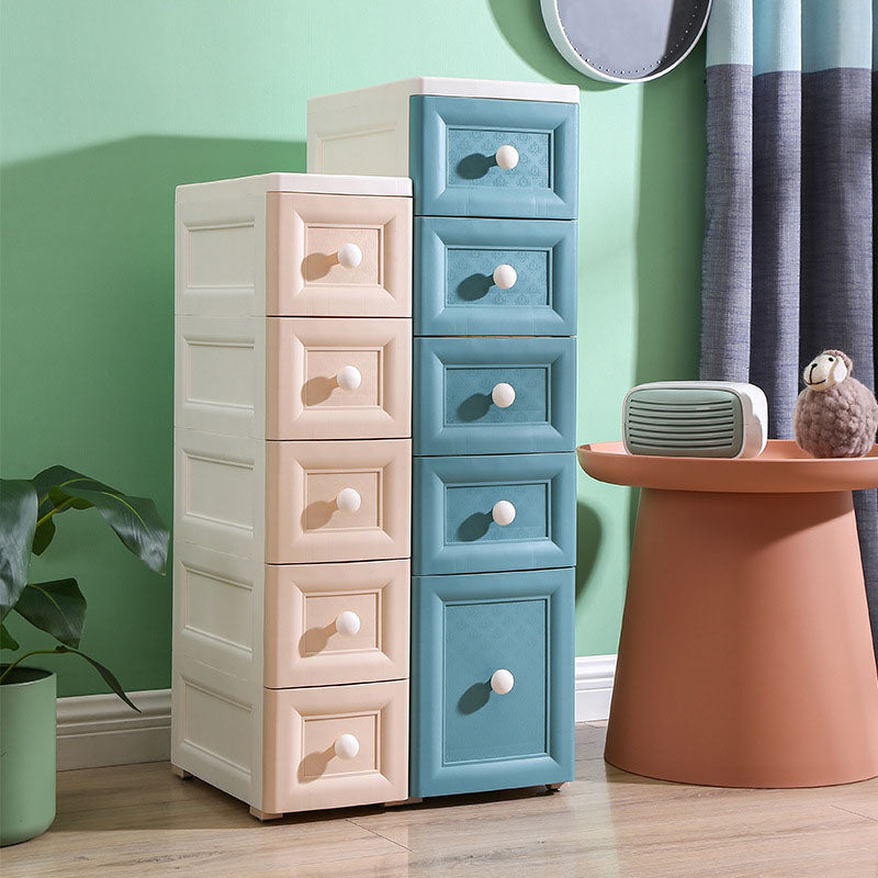 Scandinavian Baby Dresser Plastic Vertical Nursery Dresser with Drawers for Bedroom