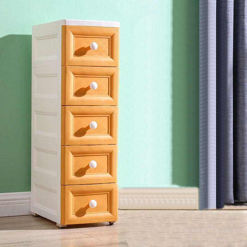 Scandinavian Baby Dresser Plastic Vertical Nursery Dresser with Drawers for Bedroom