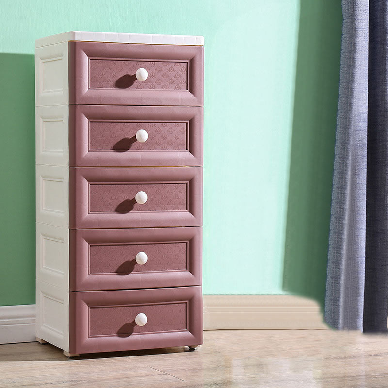 Scandinavian Baby Dresser Plastic Vertical Nursery Dresser with Drawers for Bedroom